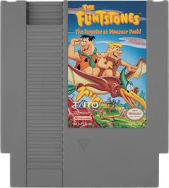 Cartridge artwork for Flintstones: The Surprise at Dinosaur Peak on the Nintendo NES.