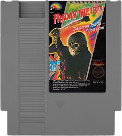 Cartridge artwork for Friday the 13th on the Nintendo NES.