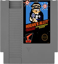 Cartridge artwork for Hogan's Alley on the Nintendo NES.