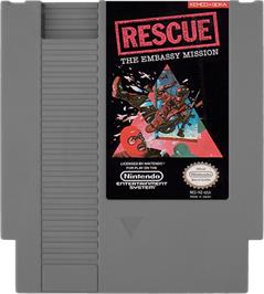 Cartridge artwork for Hostage: Rescue Mission on the Nintendo NES.