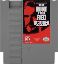 Cartridge artwork for Hunt for Red October on the Nintendo NES.