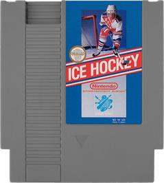 Cartridge artwork for Ice Hockey on the Nintendo NES.