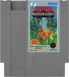 Cartridge artwork for Ikari Warriors on the Nintendo NES.