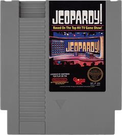 Cartridge artwork for Jeopardy on the Nintendo NES.