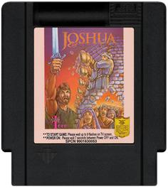 Cartridge artwork for Joshua & the Battle of Jericho on the Nintendo NES.