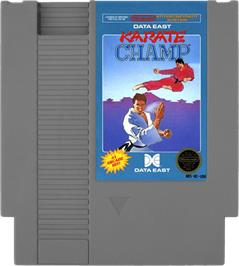 Cartridge artwork for Karate Champ on the Nintendo NES.