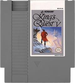 Cartridge artwork for King's Quest V: Absence Makes the Heart Go Yonder on the Nintendo NES.