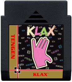 Cartridge artwork for Klax on the Nintendo NES.