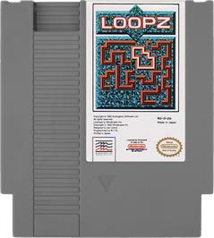 Cartridge artwork for Loopz on the Nintendo NES.