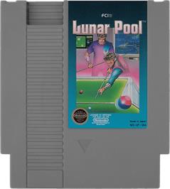Cartridge artwork for Lunar Pool on the Nintendo NES.