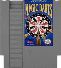Cartridge artwork for Magic Darts on the Nintendo NES.