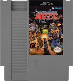 Cartridge artwork for Mechanized Attack on the Nintendo NES.