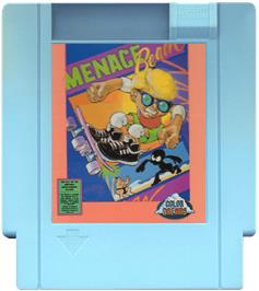 Cartridge artwork for Menace Beach on the Nintendo NES.
