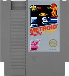 Cartridge artwork for Metroid on the Nintendo NES.