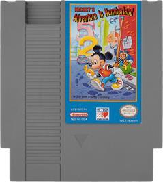 Cartridge artwork for Mickey's Adventures in Numberland on the Nintendo NES.