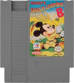 Cartridge artwork for Mickey's Safari In Letterland on the Nintendo NES.