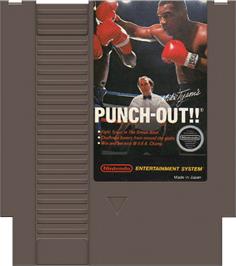 Cartridge artwork for Mike Tyson's Punch-Out!! on the Nintendo NES.