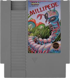 Cartridge artwork for Millipede on the Nintendo NES.