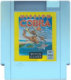 Cartridge artwork for Mission Cobra on the Nintendo NES.
