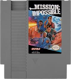Cartridge artwork for Mission Impossible on the Nintendo NES.
