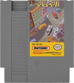 Cartridge artwork for Motor City Patrol on the Nintendo NES.