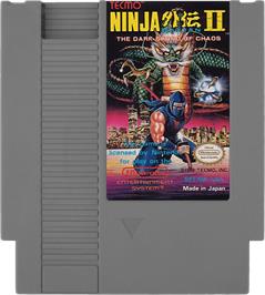 Cartridge artwork for Ninja Gaiden II: The Dark Sword of Chaos on the Nintendo NES.
