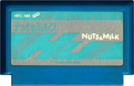 Cartridge artwork for Nuts & Milk on the Nintendo NES.