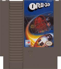 Cartridge artwork for Orb-3D on the Nintendo NES.