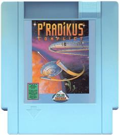 Cartridge artwork for P'radikus Conflict on the Nintendo NES.