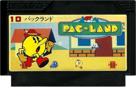 Cartridge artwork for Pac-Land on the Nintendo NES.