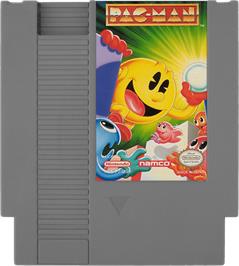 Cartridge artwork for Pac-Man on the Nintendo NES.