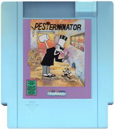 Cartridge artwork for Pesterminator: The Western Exterminator on the Nintendo NES.