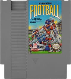 Cartridge artwork for Play Action Football on the Nintendo NES.