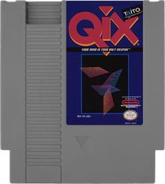 Cartridge artwork for Qix on the Nintendo NES.