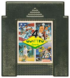 Cartridge artwork for Quattro Sports on the Nintendo NES.