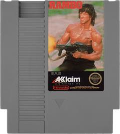 Cartridge artwork for Rambo on the Nintendo NES.