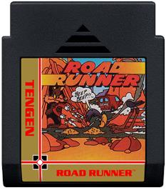 Cartridge artwork for Road Runner on the Nintendo NES.