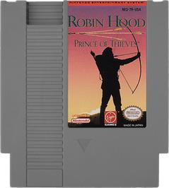 Cartridge artwork for Robin Hood: Prince of Thieves on the Nintendo NES.