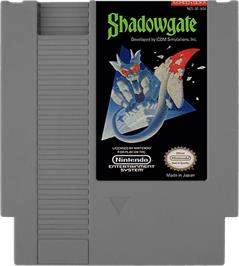 Cartridge artwork for Shadowgate on the Nintendo NES.