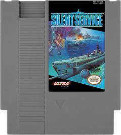 Cartridge artwork for Silent Service on the Nintendo NES.