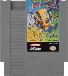 Cartridge artwork for Simpsons: Bart vs. the World on the Nintendo NES.