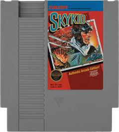 Cartridge artwork for Sky Kid on the Nintendo NES.
