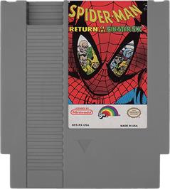 Cartridge artwork for Spider-Man: Return of the Sinister Six on the Nintendo NES.