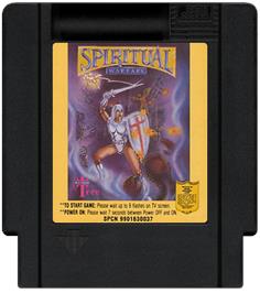Cartridge artwork for Spiritual Warfare on the Nintendo NES.