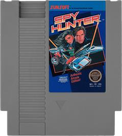 Cartridge artwork for Spy Hunter on the Nintendo NES.