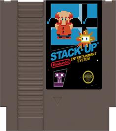 Cartridge artwork for Stack Up on the Nintendo NES.