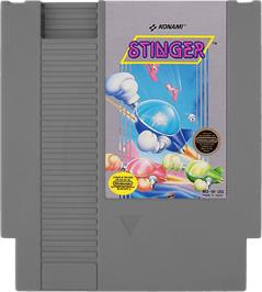 Cartridge artwork for Stinger on the Nintendo NES.