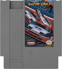 Cartridge artwork for Super Cars on the Nintendo NES.