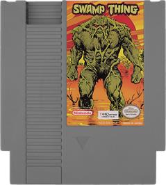 Cartridge artwork for Swamp Thing on the Nintendo NES.