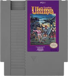 Cartridge artwork for Ultima III: Exodus on the Nintendo NES.